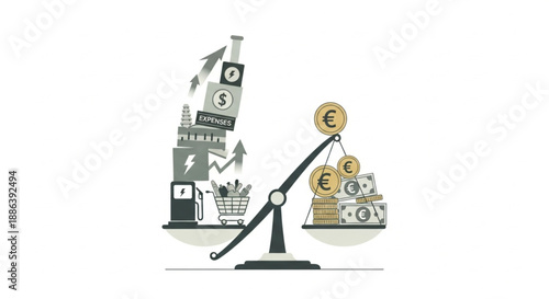 Eurozone Inflation Impact on Household Expenses Vector