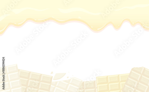 とろけるホワイトチョコと板チョコフレーム_横