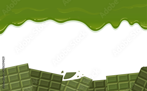 とろける抹茶チョコと板チョコフレーム_横