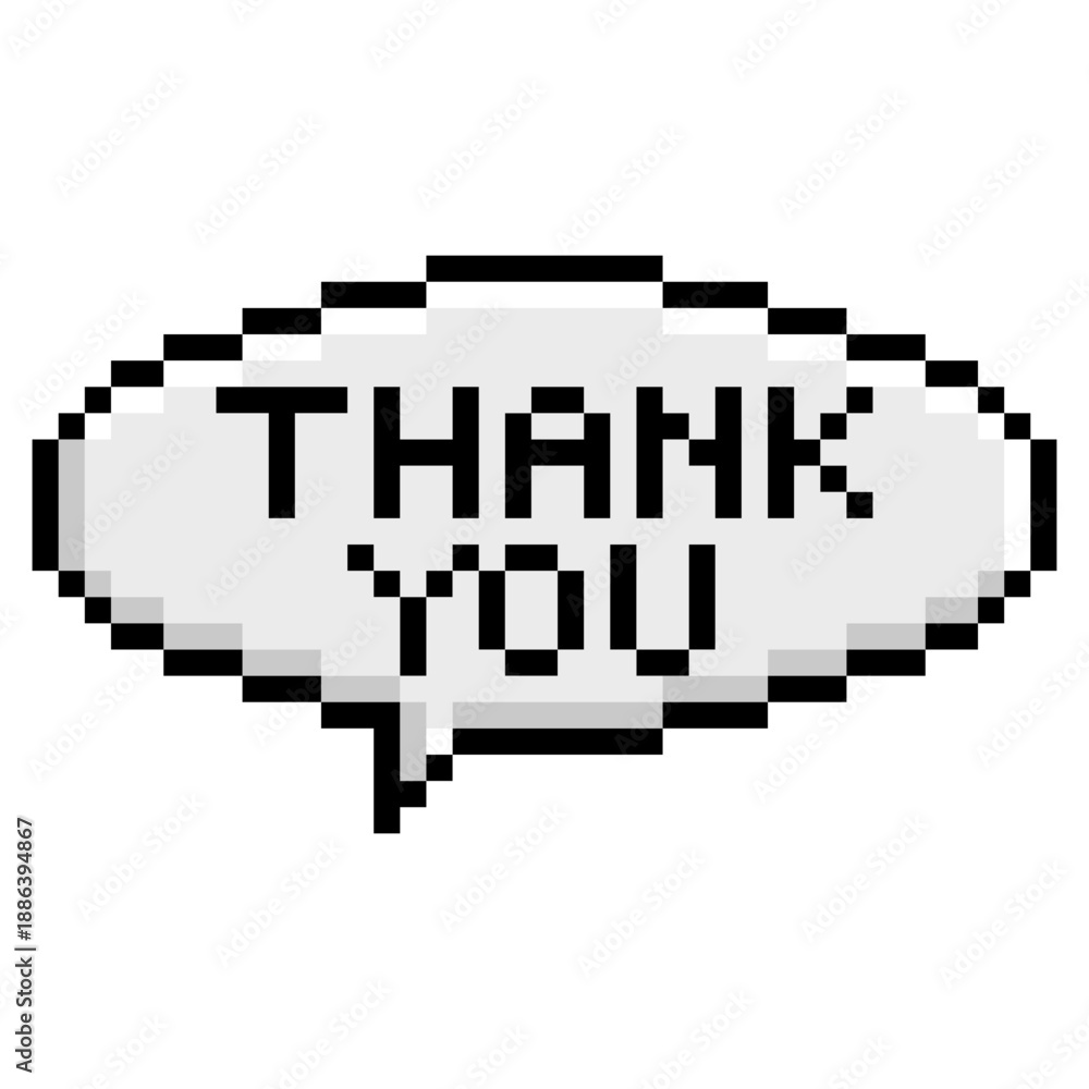 Fototapeta premium Pixel Speech Bubble with Text Inside. Pixel Art 8 bit Pixelated Speech Bubble, Chat Speech or Dialogue, Speech Cloud.