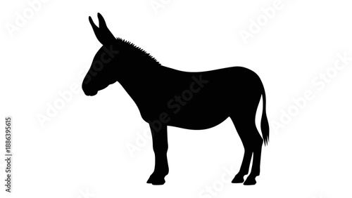 Donkey Silhouette Profile Standing Animal.