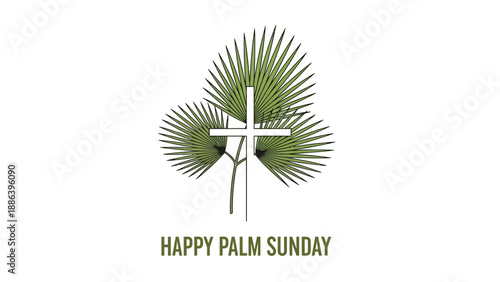 Palm Sunday Cross Made of Palm Leaves.