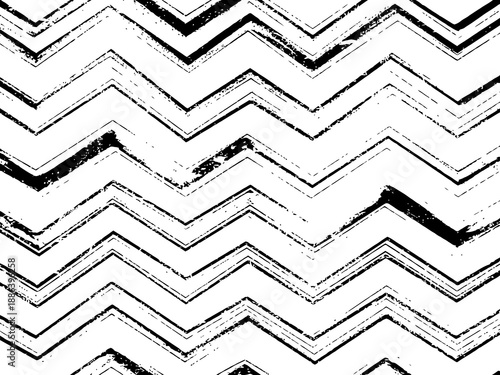 Grunge Seamless Pattern with Zigzag Lines