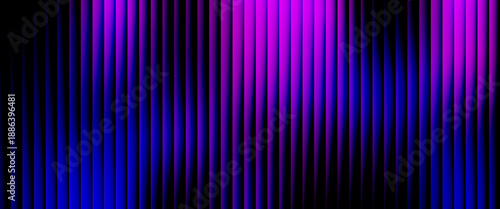 Futuristic ribbed texture with fractal glass effect and smooth fluted vertical lines of rainbow neon gradient.