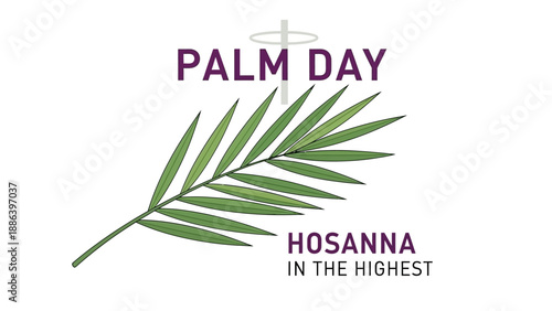 Palm Branch with Palm Day Text.