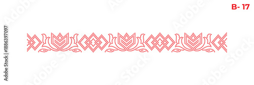 Rhinestone hotfix seamless floral lotus geometric pattern design for laser cutting, 2.2 mm hole size 6 ss.