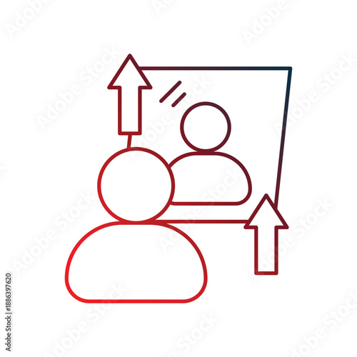 Self Reflection icon with white background vector stock illustration