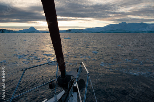 sailboat at sunset at Greenland