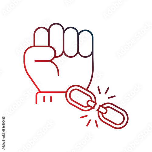 Liberation  icon with white background vector stock illustration