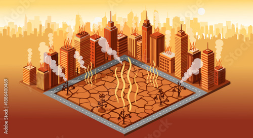 Vector illustration of a stressed male driver stuck in a severe city traffic jam during rush hour, highlighting urban commute stress