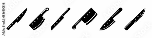 Knife icon vector collection. Set of knife icon vector designs. Stock vector.