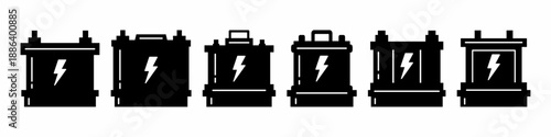 Battery icon vector collection. Set of energy icon vector designs. Stock vector.