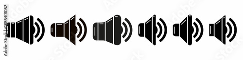 Loudspeaker icon vector collection. Set of loudspeaker icon vector designs. Stock vector.