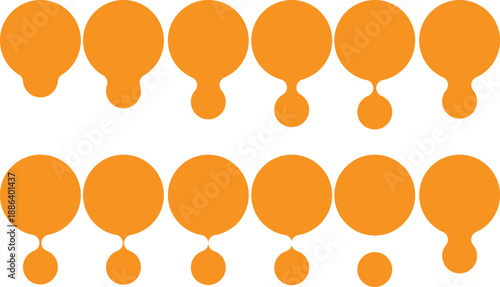 Liquid Bridge Effect Abstract Shapes Set, Organic Drip Connection Circles, Editable Vector Design