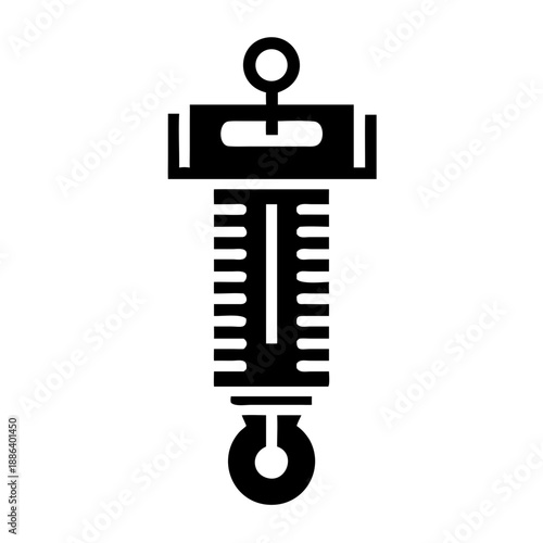 spring scale measuring weight icon silhouette illustration for measurement and industrial design
