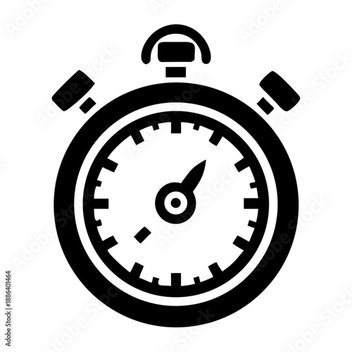 stopwatch time measurement icon silhouette illustration for sports timing and productivity design