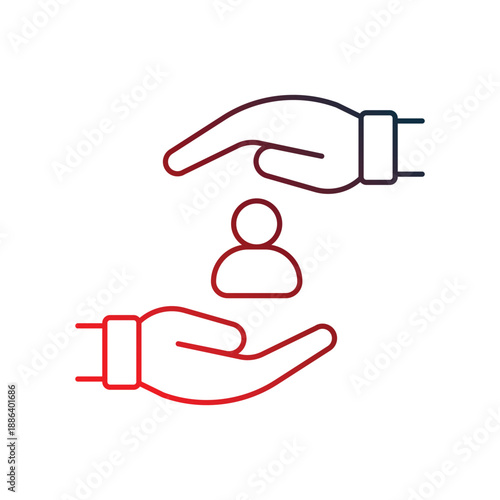 Empowerment  icon with white background vector stock illustration