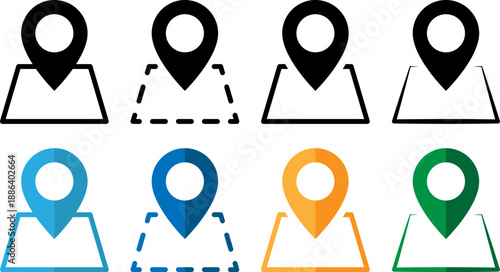 Colorful location pins vector set