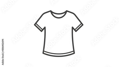 Simple Outline Drawing of a White T Shirt.