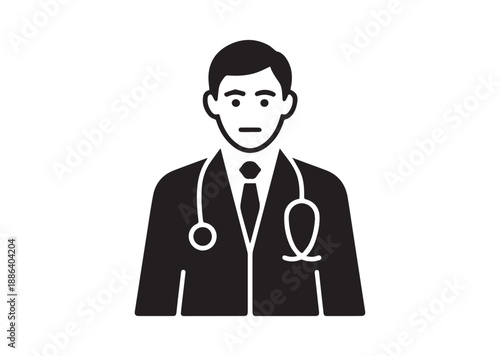 Doctor Icon, Editable Solid Vector Illustration