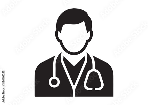 Doctor Icon, Editable Solid Vector Illustration
