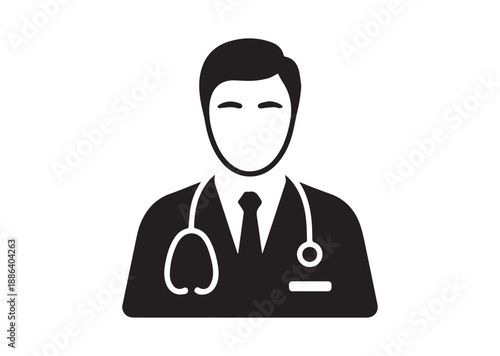 Doctor Icon, Editable Solid Vector Illustration