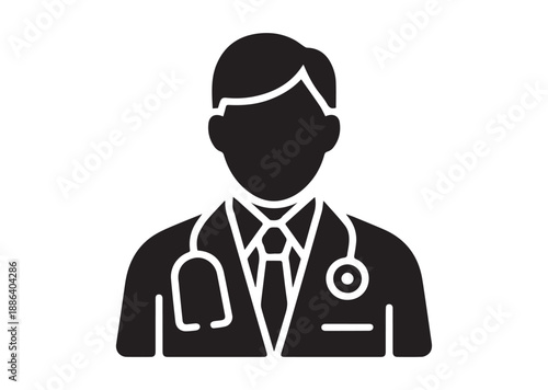 Doctor Icon, Editable Solid Vector Illustration