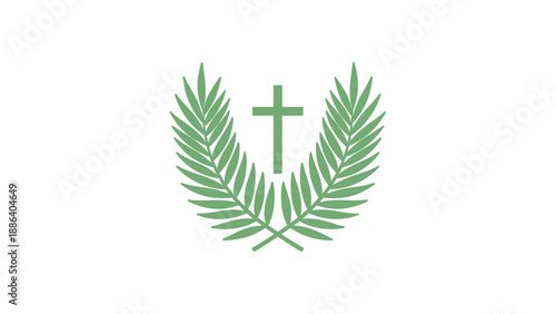 Green Cross with Laurel Wreath Symbol.
