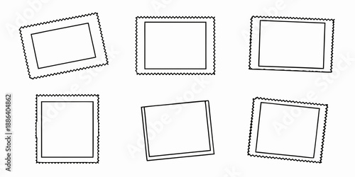A collection of empty outlined frames in various tilted square orientations