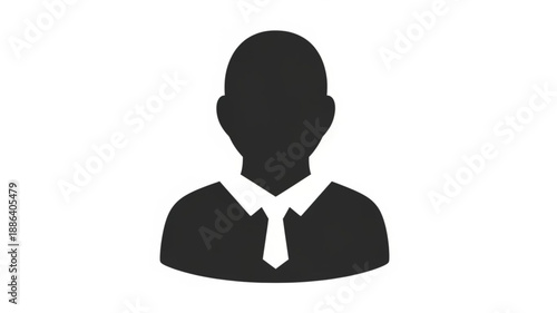 Silhouette of a man wearing a tie and shirt.