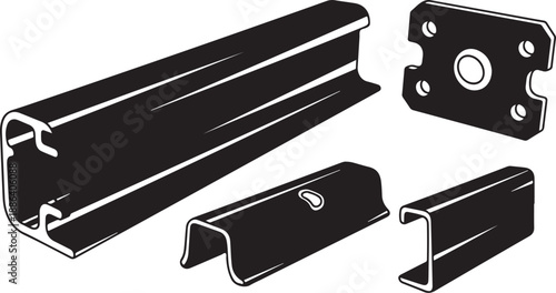 Industrial metal profiles and brackets for construction and engineering