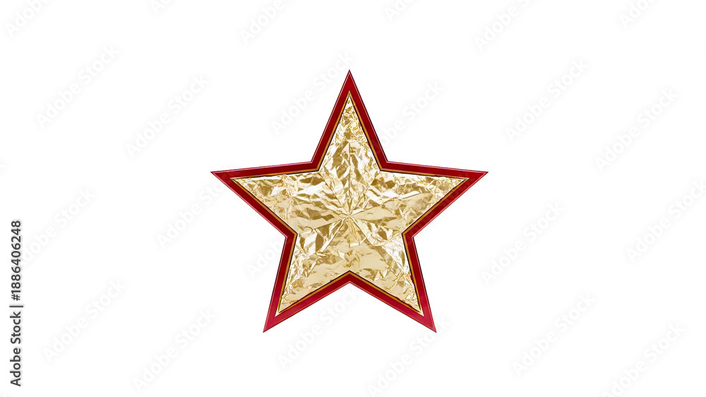 Obraz premium Gold Star with Red Border