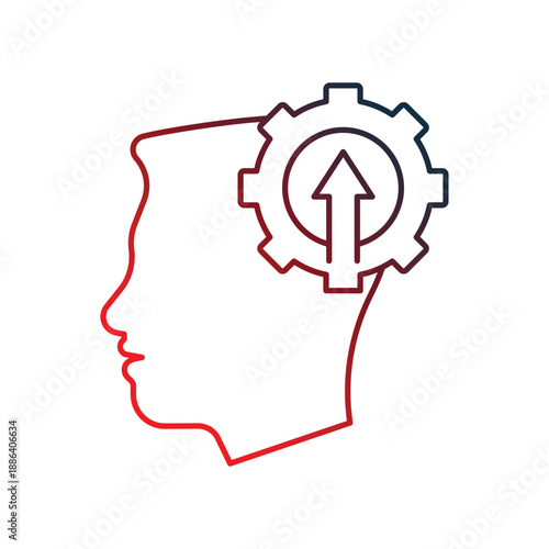 Self Improvement icon with white background vector stock illustration