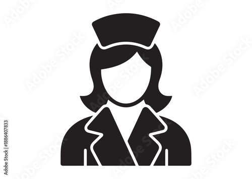 Nurse Icon, Editable Solid Vector Illustration