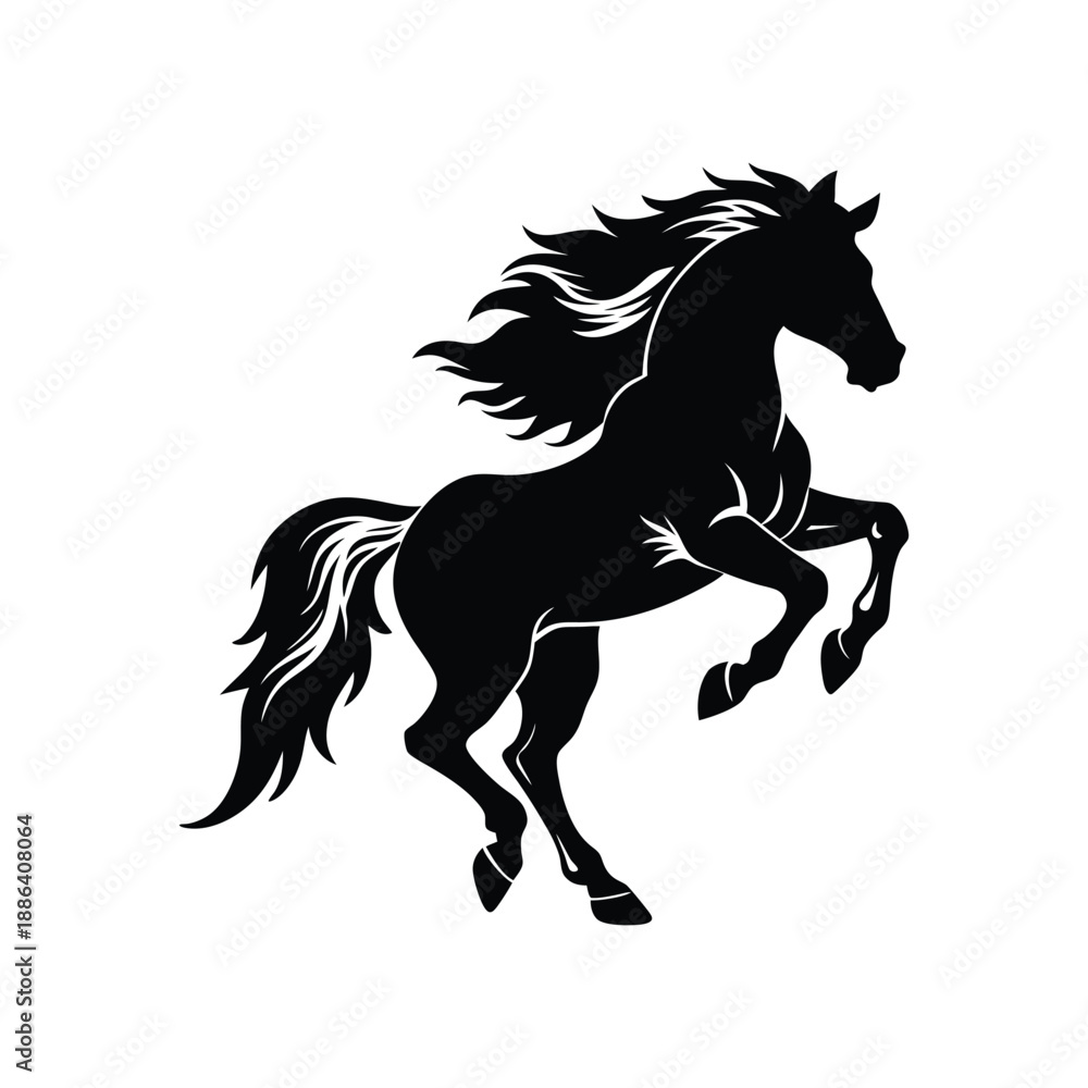 Obraz premium Big set of horses silhouettes