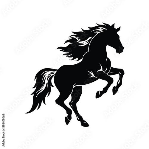 Big set of horses silhouettes