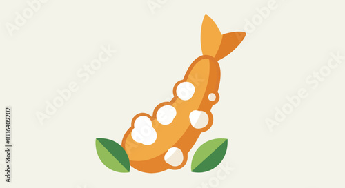 Cartoon fried shrimp illustration