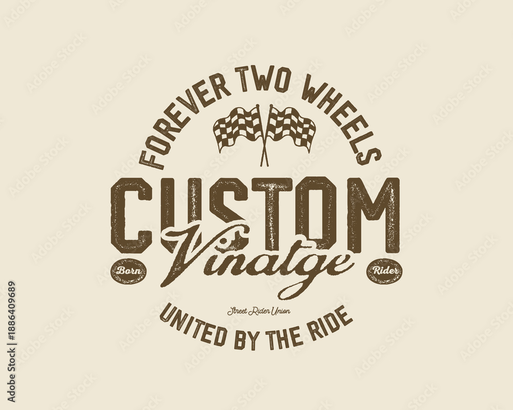 Fototapeta premium Motorcycle racing badges club emblems tshirt design Retro Racing Typography Graphics