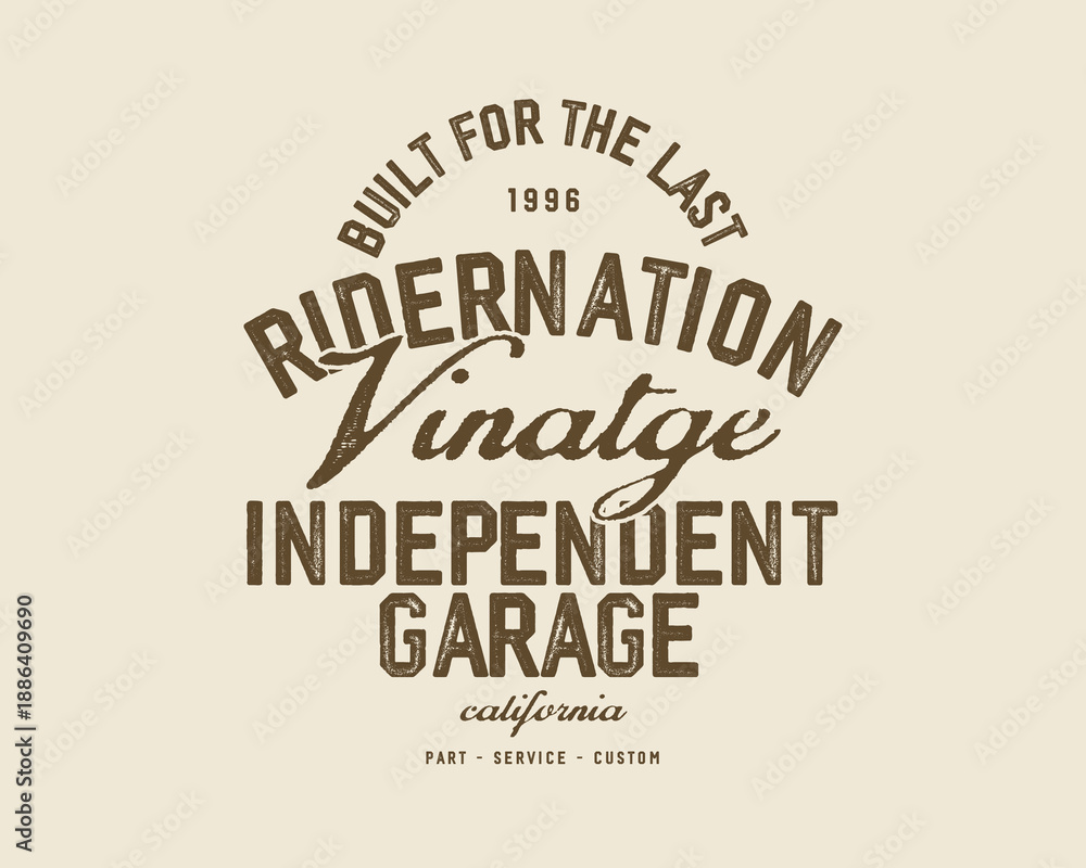 Fototapeta premium Motorcycle racing badges club emblems tshirt design Retro Racing Typography Graphics