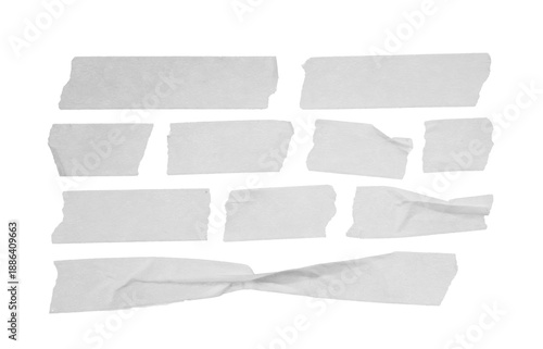 Quadro em tela collection of scotch tape strips on transparent background, isolated, png file
