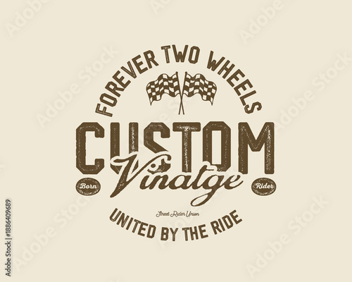Motorcycle racing badges club emblems tshirt design Retro Racing Typography Graphics