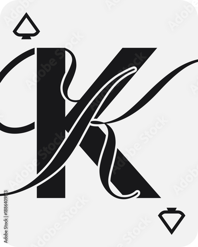 Brutalist Spade Playing Card Collection Element