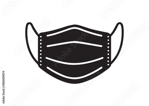 Medical Mask Icon, Editable Solid Vector Illustration