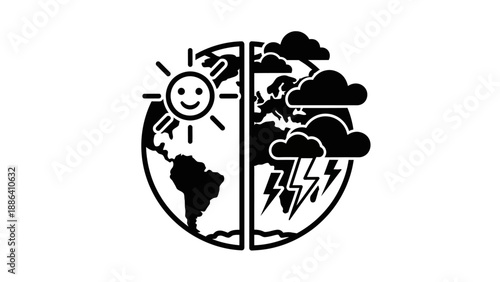 Weather Climate Change Earth Icon Graphic.