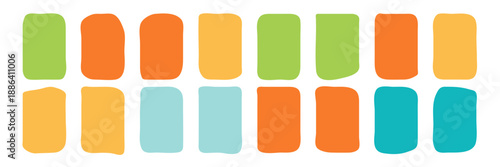 set of colorful asymmetric rectangle form. Organic notes for text, abstract dialog shapes. Vector