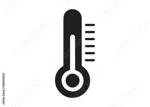 Thermometer Icon, Editable Solid Vector Illustration