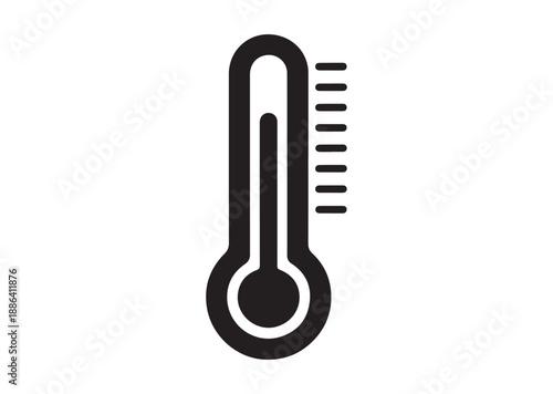 Thermometer Icon, Editable Solid Vector Illustration