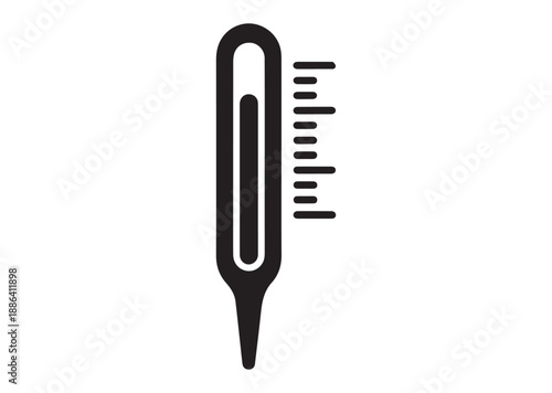 Thermometer Icon, Editable Solid Vector Illustration