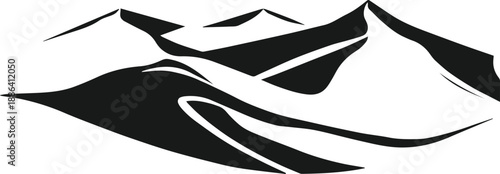 Abstract Desert Sand Dunes Black and White Vector