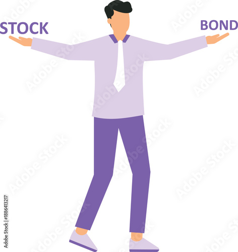 Diversify portfolio investment and rebalance between stocks and bonds, passive invest wealth accumulate concept

